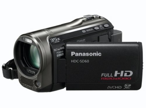 Panasonic SD60 Full HD Camcorder With SD Card Recording, X35 Intelligent Zoom, X25 Optical Zoom, Wide Angle Lens, iA + Face Recognition - Black image