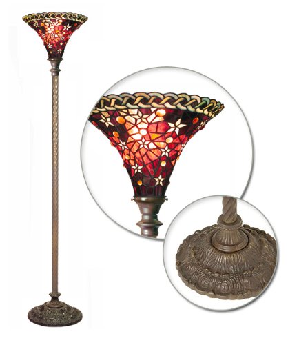 Tiffany style Vintage Star Torchiere 4180ilLSBTL Tiffany style Vintage Star Torchiere