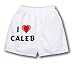 White Boxer Short with I Love Caleb