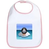 Baby Bib Petal Pink Cute Baby Penguin