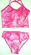 Girls 7-16 2-piece Swimwear Crop Top Bikini Shiny Pink on Pink