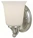 Murray Feiss VS10501-BS One-Light Claridge Collection Vanity Light, Brushed Steel with White Opal Glass Shade