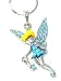 Beautiful Blue Crystal & Enamel Dress Fairy with Star Charm Necklace Silver Tone