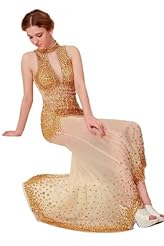 Crystals Crystal Lace Applique Beaded Chiffon/Taffeta/Tulle Mermaid Prom Dress 