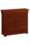 Craftsman Wide Three shelf Bookcase With Wood Doors