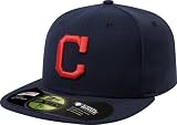 MLB Cleveland Indians Authentic On Field Road 59Fifty Fitted Cap, Navy, 7.375