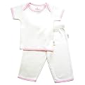 Organics by Tadpoles Short-Sleeve Top and Pull-On Pants 2-pc. Set - White/Pink