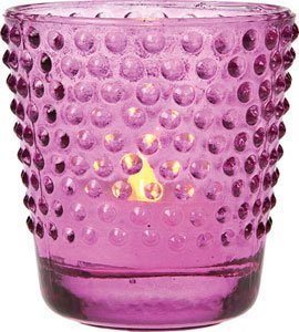 Fuchsia Pink Vintage Glass (hobnail design)