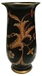 Black and gold vase - 8" hand painted porcelain