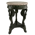 Round Marble-Top Accent Table