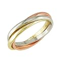 Mens Tri-Color 14K Gold Wedding Band