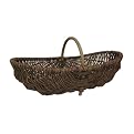 European Rustic Woven Market Basket- Brown