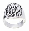 SilverBin Sterling Silver Oval Shape Kokopelli Design Band Ring