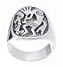 SilverBin Sterling Silver Oval Shape Kokopelli Design Band Ring