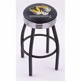 Missouri Tigers 25 Single-ring Swivel Bar Stool with 2.5 Ribbed Chrome Accent Ring