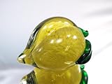 Murano Design Mouth Blown Glass Art Yellow Peach Crystal Handmade Art Glass Paperweight Pw-286