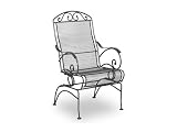 Meadowcraft Bordeaux Wrought Iron Metal Arm Spring Patio Dining Chair Textured Bronze Finish