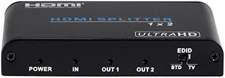 HDMI 2.0 Splitter with Smart EDID 1 In 2 Out Digital 1X2 Switcher Box HDMI 2.0 Converter Adapter for Full HD 4K x 2K 1080p 3D HD TV DVD PS4 Xbox TV Box