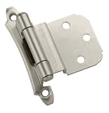 Amerock BP7928-G10 3/8-Inch Inset Face Mount Modern Self Closing Hinge, Satin Nickel, 2-Pack