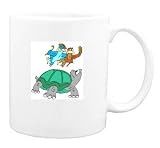 Mug with body, individuals, individual, retirees, slow, humans, person, senior, human, persons, birds, people, turtle, move