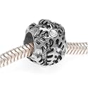 Silver Tone Large Hole Bead Snowflake Pattern With Swarovski Fits Pandora (1)