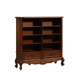 Heirloom Double Bookcase 55h Open Antique Cherry by Home Decorators Collection