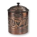 Antique Embossed Copper Cookie Jar