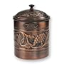 Antique Embossed Copper Cookie Jar