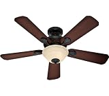 Hunter 23949, Forest Hill Midas Black 48" Ceiling Fan with Light & Remote Control