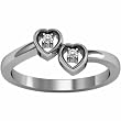 14K White Gold Diamond Heart Promise Ring - 0.08 Ct.