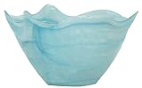 Colorful Recycled Art Glass Sky Blue Small Bowl 8D