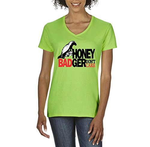 Artix Honey Badger Dont Care Women V-Neck T-Shirt Tee