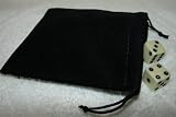 Large Velvet Black Pouch With Drawstrings