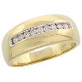 14k Gold Comfort Fit Gents Diamond Band, w/ 0.25 Carat Brilliant Cut Diamonds, 3/8 in. (9mm) wide 4181LbidOtL. SL160 14k Gold Comfort Fit Gents Diamond Band, w/ 0.25 Carat Brilliant Cut Diamonds, 3/8 in. (9mm) wide
