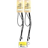 Peeper Keepers Retainer | Leather Retainer Chain Holder | Black, 2pk | w/Microfiber Cloth & Screwdriver