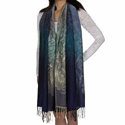 Pashmina 3 Color Mix Melange Flower Print Soft Fashion Scarf