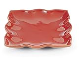 Chantal Talavera Collection 7 1/2 Inch Square Plate, Glossy Cinnabar.