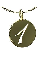 14K White Gold Number One 1 Charm Pendant Necklace