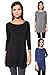 3 Pack: Loose Fit Elbow Sleeve Tunics (Black, Charcoal, Navy), Medium
