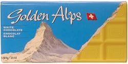 "White" (Chocolate) "Switzerland"F, Packaged in Paper and oil, 100g. "Golden Alps" (Pack of 20 pieces)