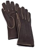 Gruppo Italiano Womens Cashmere Lined Shearling Glove, Brown Suede 7.5