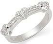 14k White Gold Diamond 3 Heart Ring (1/5 cttw, H-I Color, SI1-SI2 Clarity)