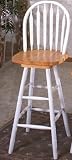 Review AtHomeMart  / Arrowback Windsor Bar Stool with Swivel Seat in Natural/ White Finish