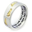 Footprints in the Sand Ring - Top Quality Stainless Steel Ring with18K Gold Plated Footprints - Inspirational jewelry for men or women with Christian Foot PrInts