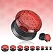 Black Acrylic Double Flat Flare Screw Fit Plug With 'Crimson Viper' Print - 00 Gauge - SOLD AS A PAIR