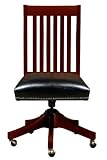 Craftsman Swivel Desk Chair Black Leather Macintosh Oak