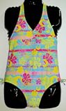 Girls Turq/Pink/Yellow Fiesta One-Piece Swimsuit by In Gear. Sizes 4/5 to 14/16.