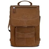 Premium Leather MacBook/Air Flight Jacket in Vintage Style: Basic Design with Backpack Straps, Size: 15