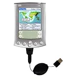 Gomadic for the PalmOne palm m500 - Retractable USB Cable for the PalmOne m500 with Power Hot Sync and Charge capabilities - Gomadic Brand w/ TipExchange Technology