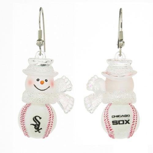 Chicago White Sox MLB Snowman Baseball Earrings (1)